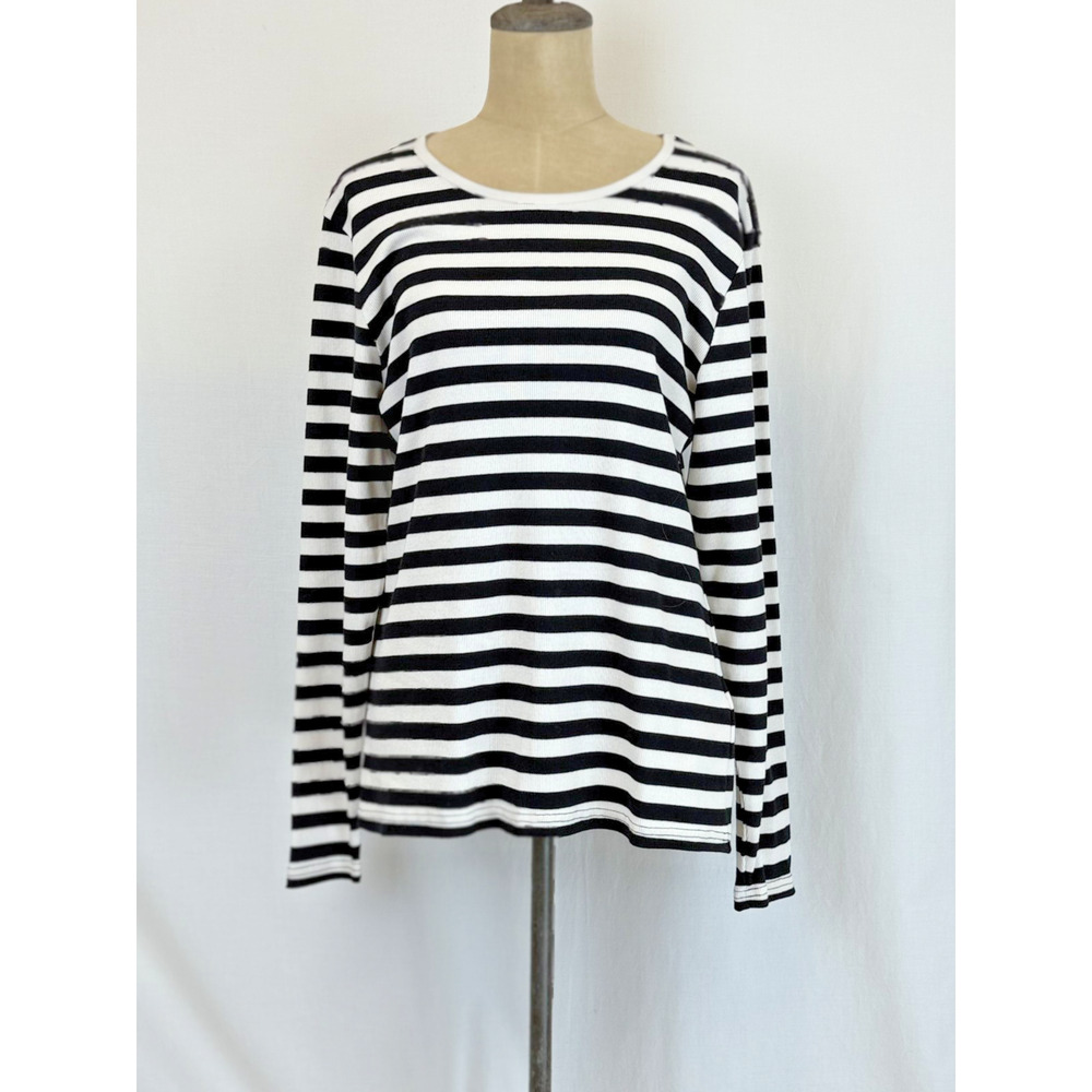 NWT Soya Concept Boutique Long Sleeve Striped Black White Top #0409 Size XS